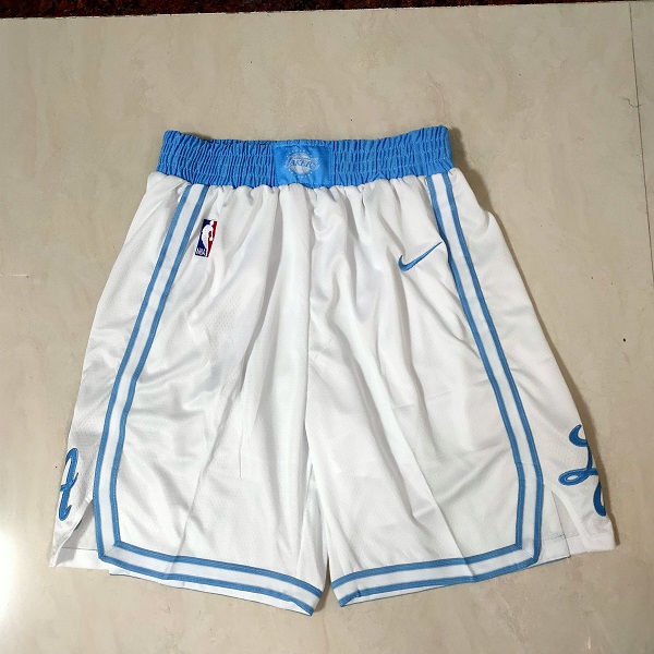 Men NBA Los Angeles Lakers White Shorts 0416